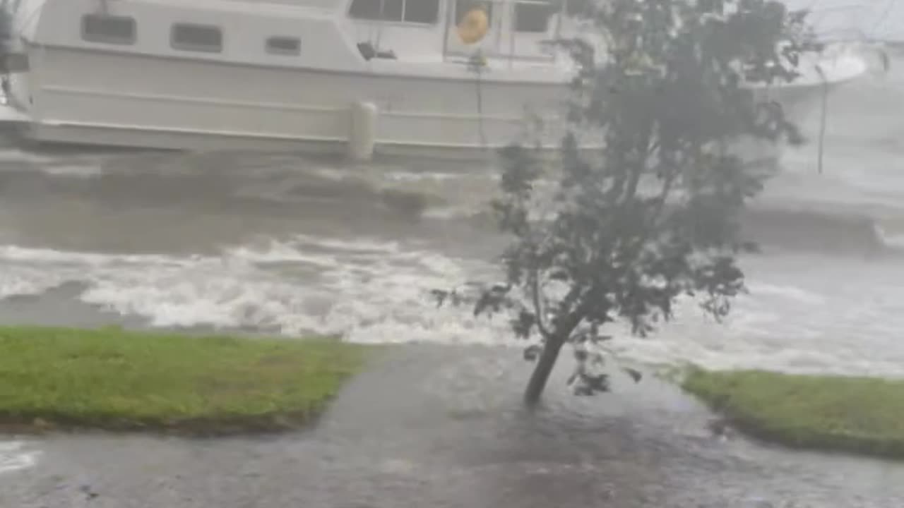 Hurricane Helene Blows Boat To Shore