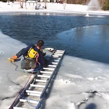 Rescuing A Dog From Semi Frozen Lake! 🥺 #Dogrescued #CareForAnimals