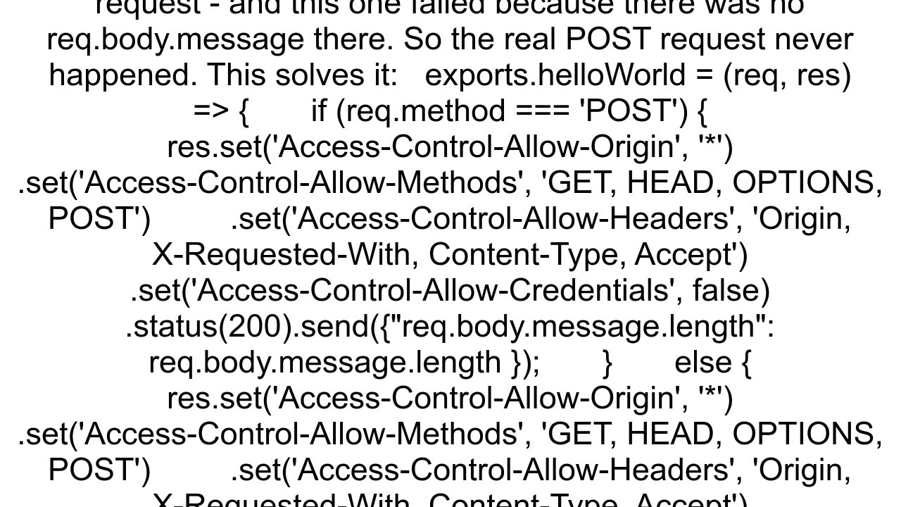Google Functions break when accessing value of body