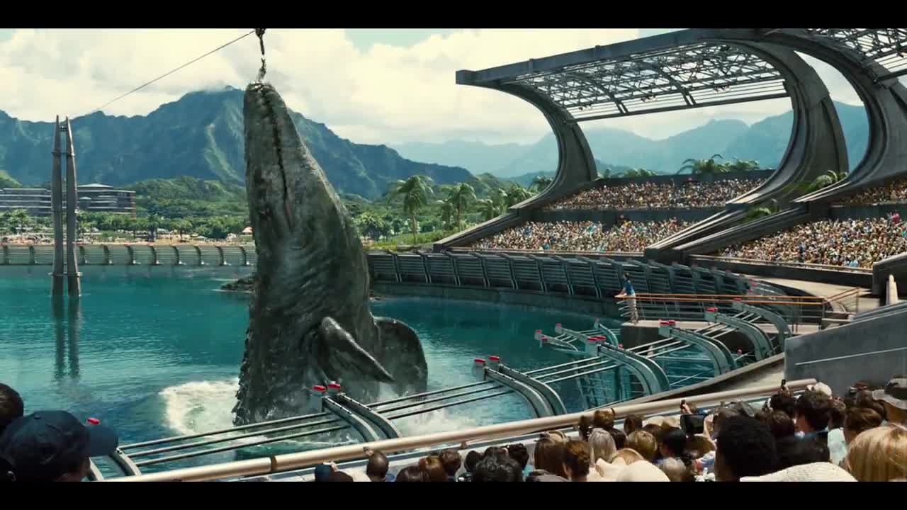 Jurassic World - Mosasaurus Feeding Show Scene (2015) Movie Clip 4K ULTRA HD