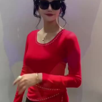 2024 Autumn New Mesh T-Shirt Fashion Round Neck