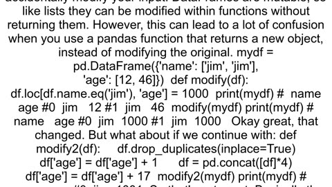 Edit a dataframe 39inplace39 in a function or return the edited dataframe