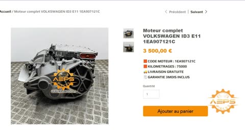 AEPSPIECES.COM - Moteur complet VOLKSWAGEN ID3 E11 1EA907121C