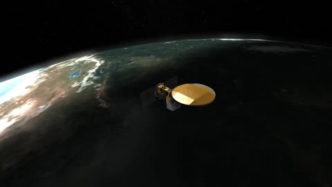 Aquarius spacecraft in orbit around the Earth