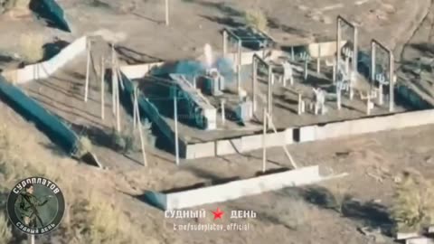 Russian drone operators carry out repair work on a Ukrainian substation.