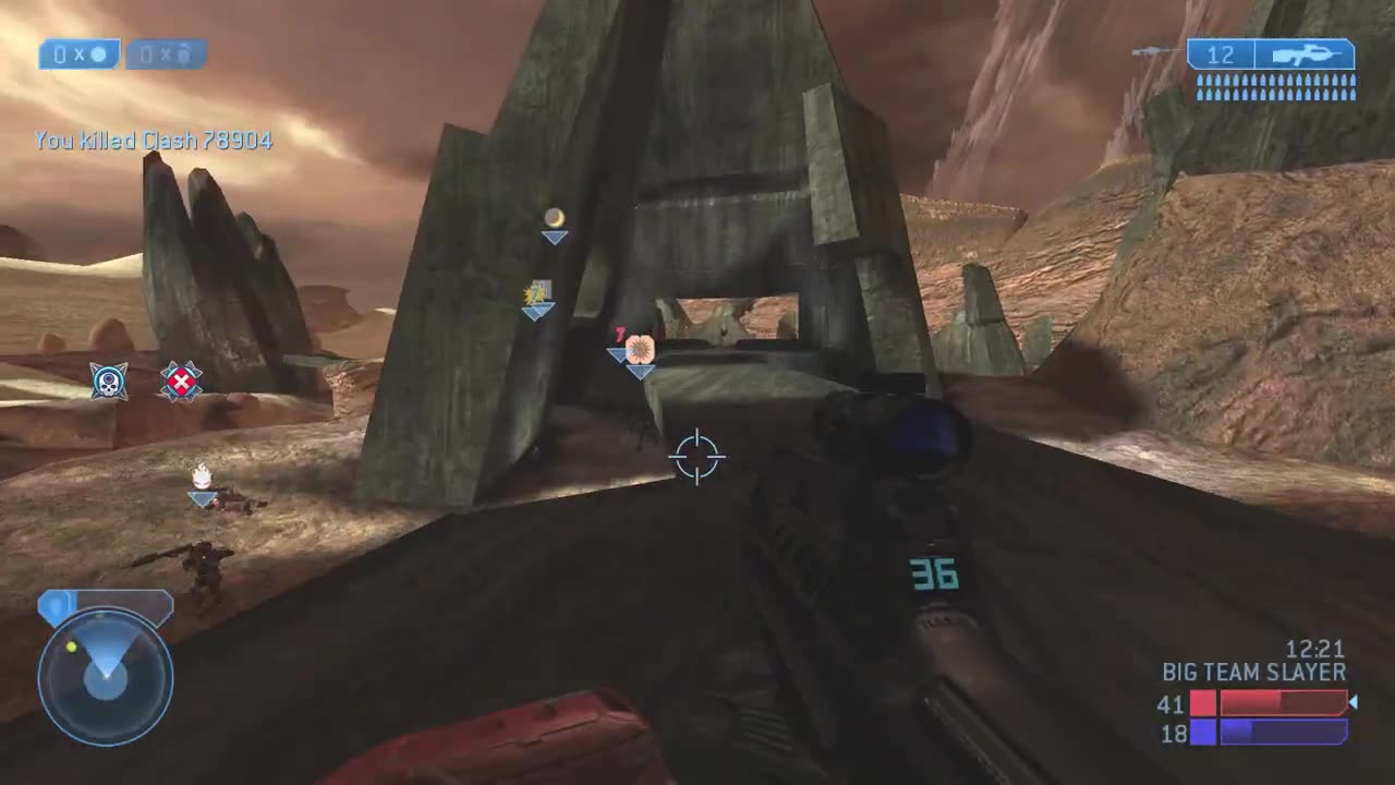 Halo 2 Classic Big Team - Big Team Slayer on Burial Mounds Gameplay
