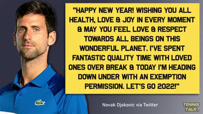 Djokovic CONFIRMED for Australia open 2022