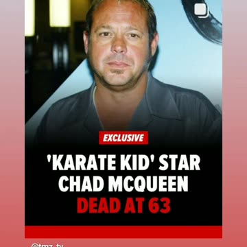 We deeply saddned of passing of karate kid chad McQueen rip to him 9/14/24 🙏🕊