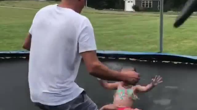 Collab copyright protection - trampoline baby girl and dad fail