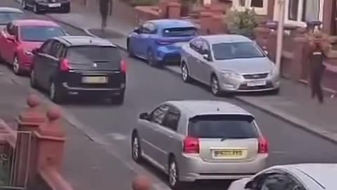 uk policeman gets a brick to the head