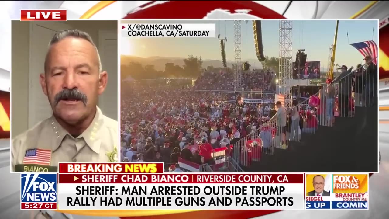 Man arrested outside Trump's Coachella rally had multiple guns, passports