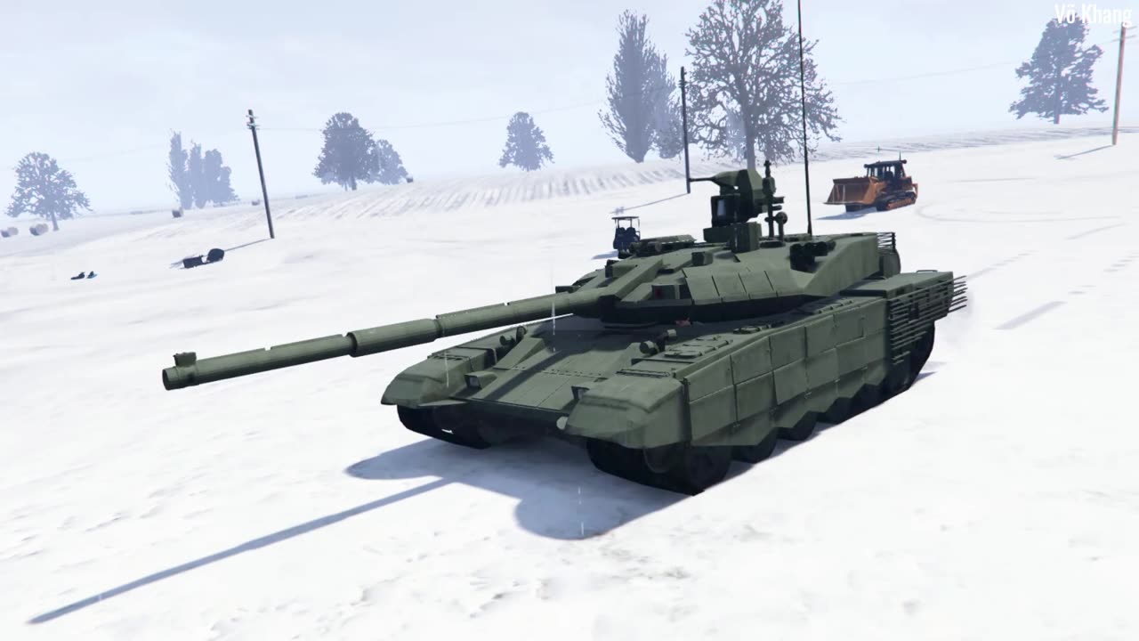 T-90MS tank with upgraded armor and enhanced gun for modern warfare situations