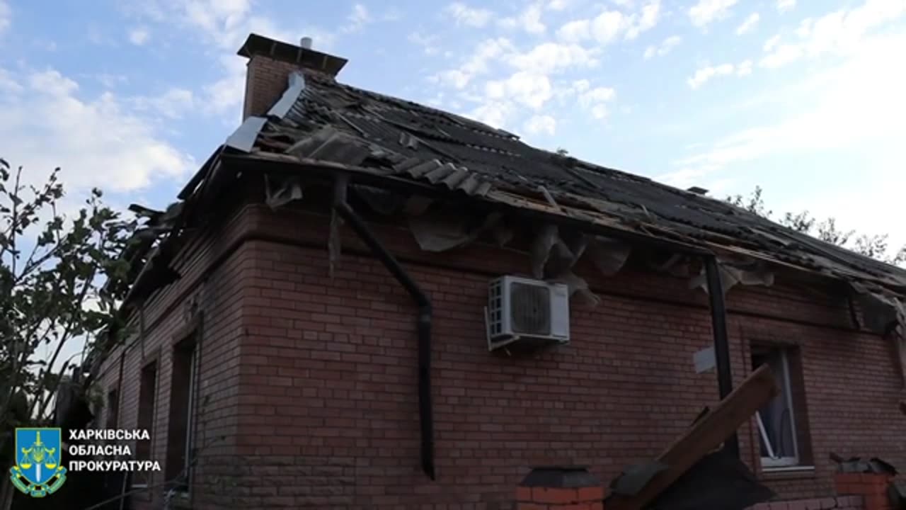 Consequences of hitting an aerial bomb in the Kyiv district of Kharkiv