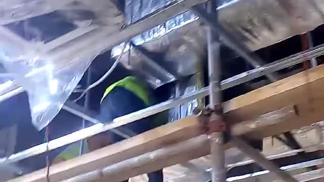 Construction- Ceiling AC cassette installation