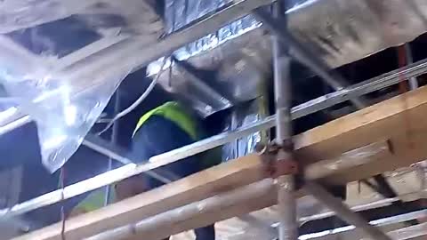 Construction- Ceiling AC cassette installation