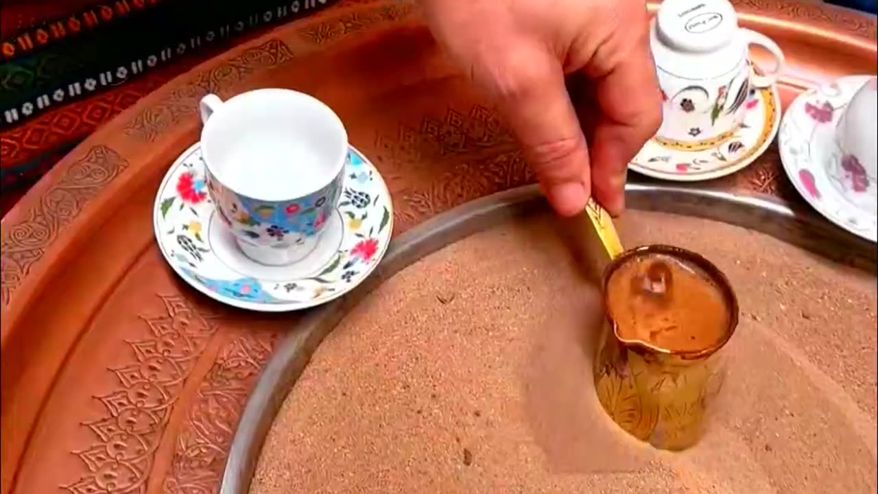 The Unique Flavor of Coffee Cooked in Sand #shorts