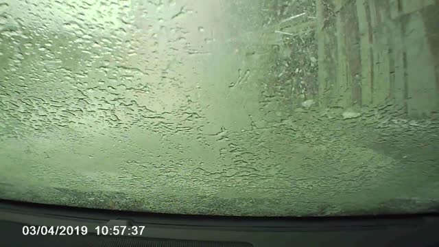 Snow Smashes Windshield