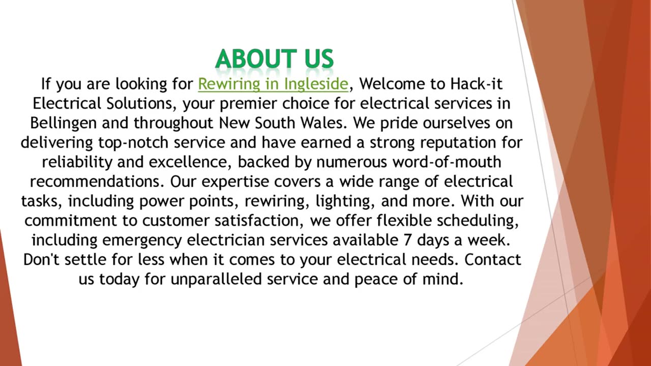 If you are looking for Rewiring in Ingleside