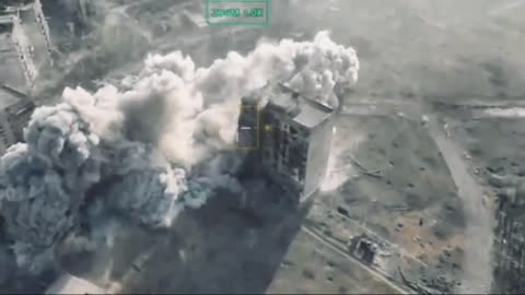 Ukrainian Engineers Remotely Detonate Massive Building Causing Chain Reaction