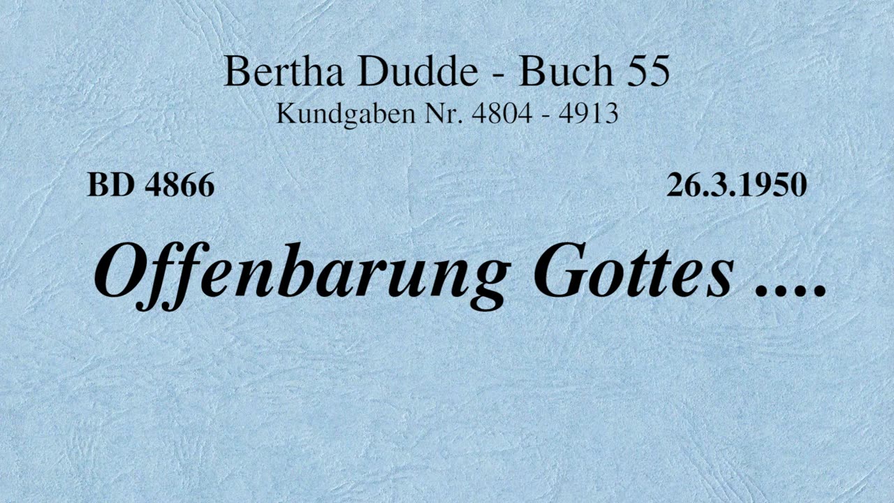 BD 4866 - OFFENBARUNG GOTTES ....