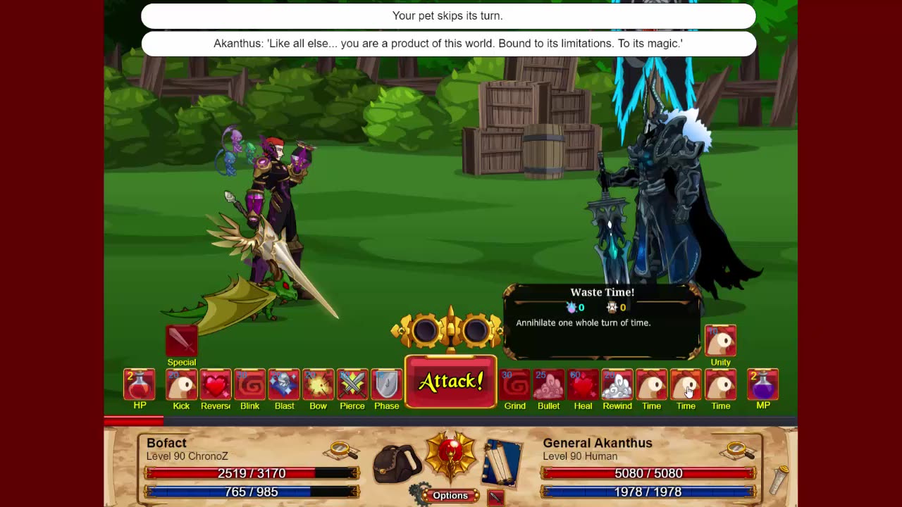 DragonFable ChronoZ vs General Akanthus