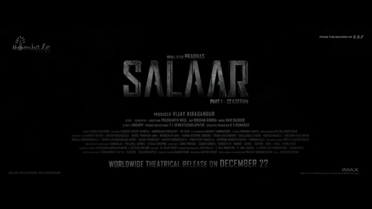 Salaar Release Trailer - Hindi | Prabhas | Prashanth Neel | Prithviraj | Shruthi | Hombale Films