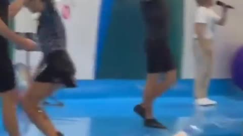 The dolphins are performing