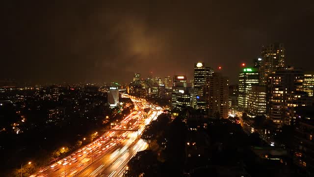 View Of City In Timelapse Mode