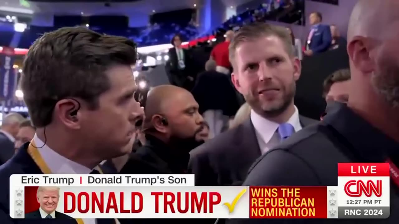 Eric Trump answers questions at the RNC