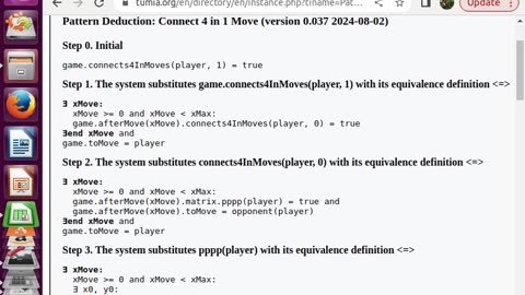 Pattern Deduction for Connect 4 in 1 Move (AI version 0.037 2024-08-02) - Steps 0 to 3.