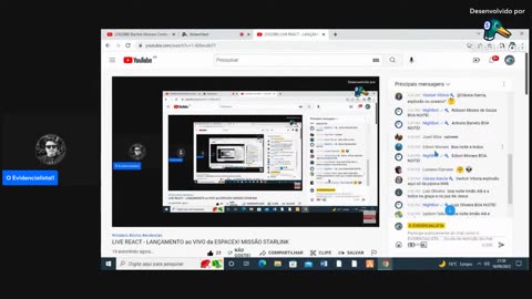 Canal Evidências - 1-6I8wudsTY - LIVE REACT - LANÇAMENTO ao VIVO da ESPACEX! MISSÃO STARLINK