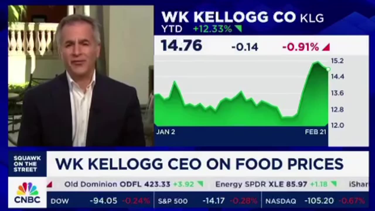 Il CEO di Kelloggs dice agli americani di mangiare cereali per cena