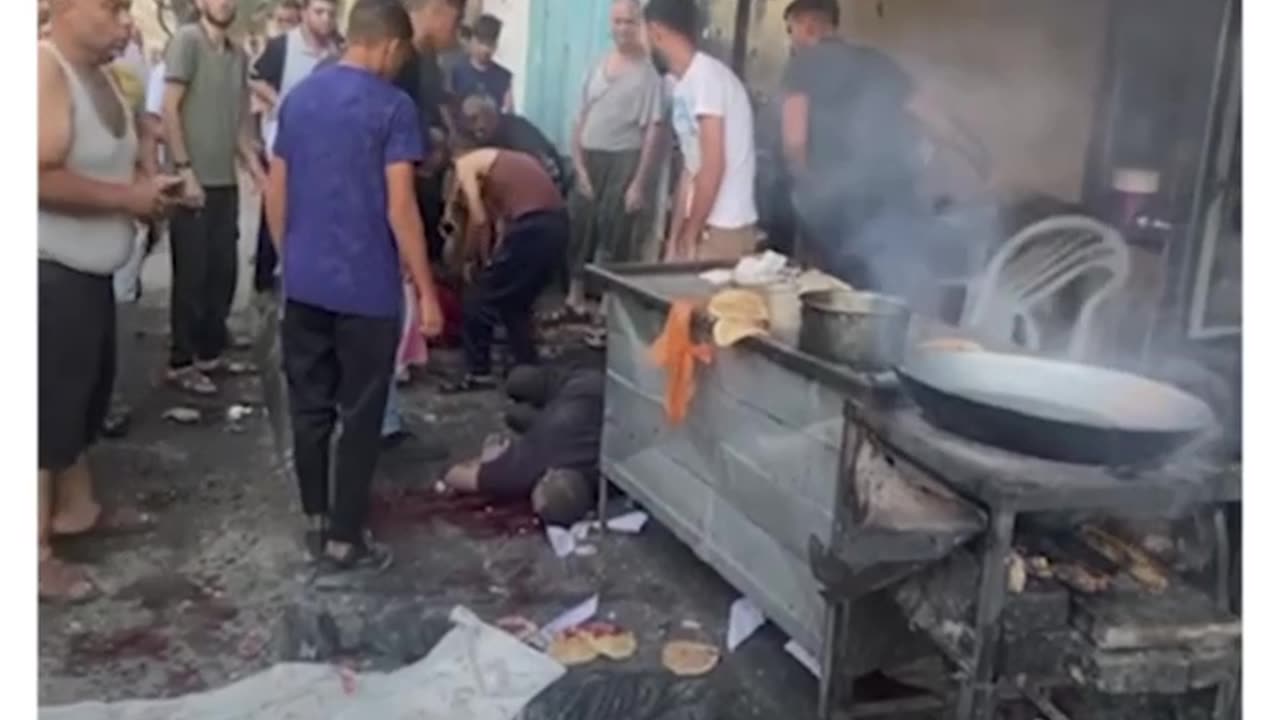 Israeli airstrike targeting a falafel stand in the Al-Daraj neighborhood