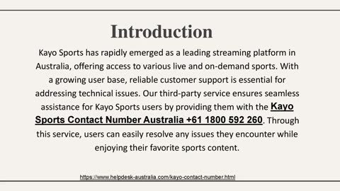 Kayo Sports Contact Number Australia +61 1800 592 260: Troubleshooting Made Simple