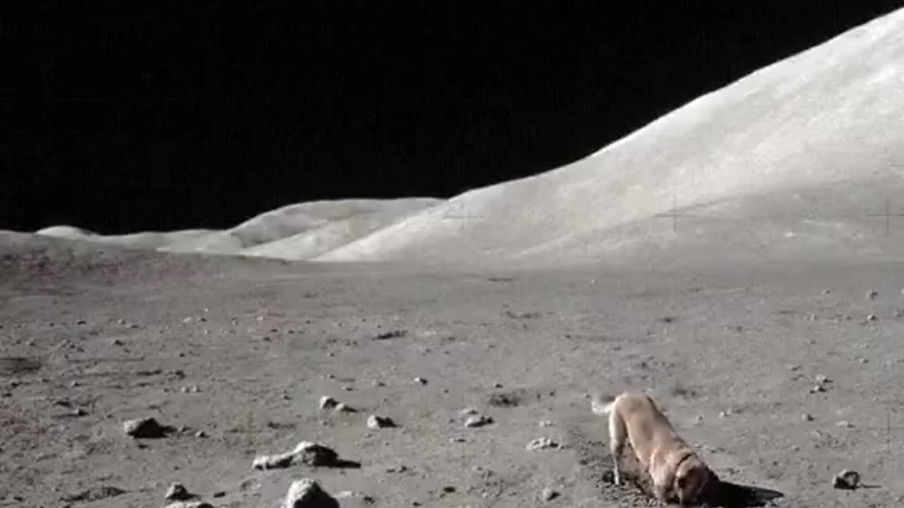 Leaked NASA video. The first dog on the Moon.