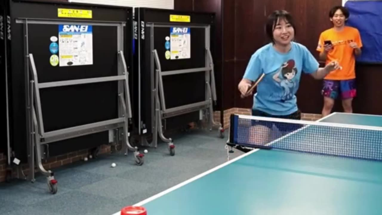Two Guys vs One Girl in TT Trick Shots—She Got Outbeaten by a Big Margin! 🏓🔥😅