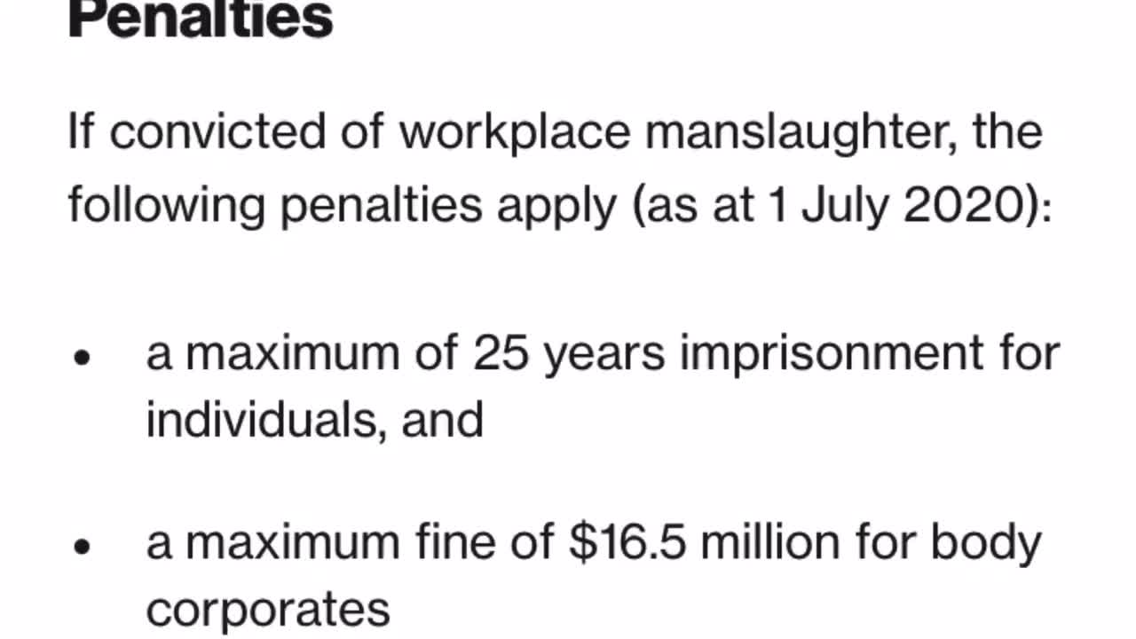 Victoria’s New Workplace Manslaughter Offences