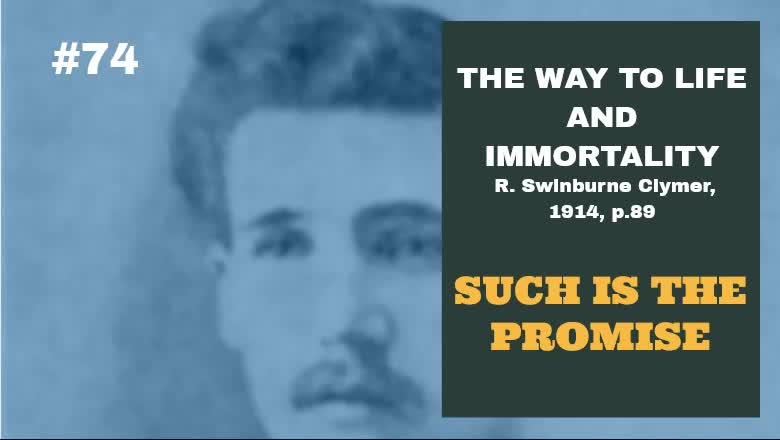 #74: SUCH IS THE PROMISE: The Way To Life and Immortality, Reuben Swinburne Clymer, 1914, p. 89.