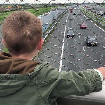 Kid Gets Excited When Dad's Truck Drives By