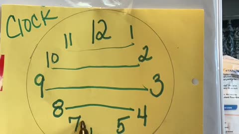 Lady Demonstrates How Hour Positions on a Clock Face Add Up to 12