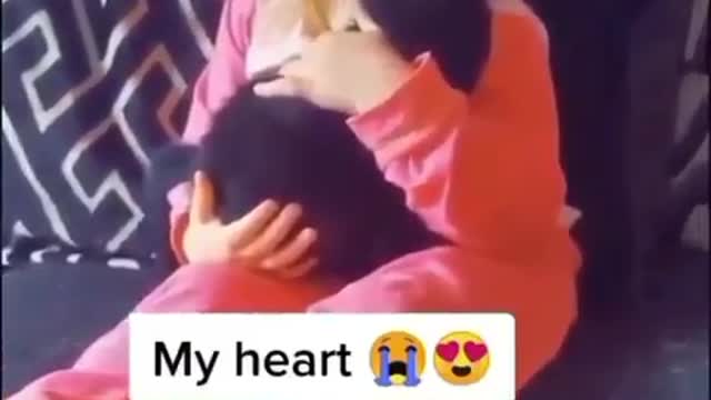 CUTE Little GIRL loves her KITTEN and hugs tightly
