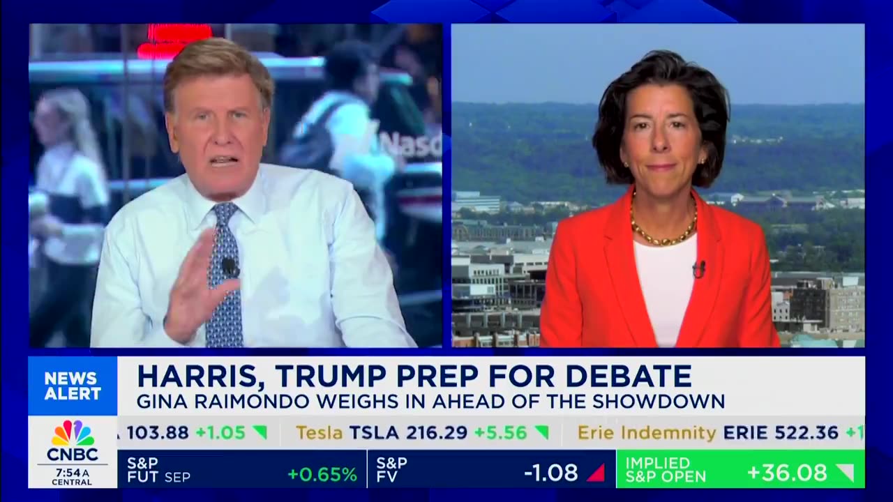 Harris surrogate Gina Raimondo: "She's been crystal clear!" CNBC: "She hasn't talked to the press