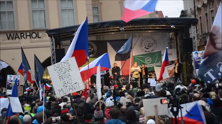 Myšpule Svět. org - Praha, Staromák 17.11.2021 reportáž z demonstrace za svobodu nás všech