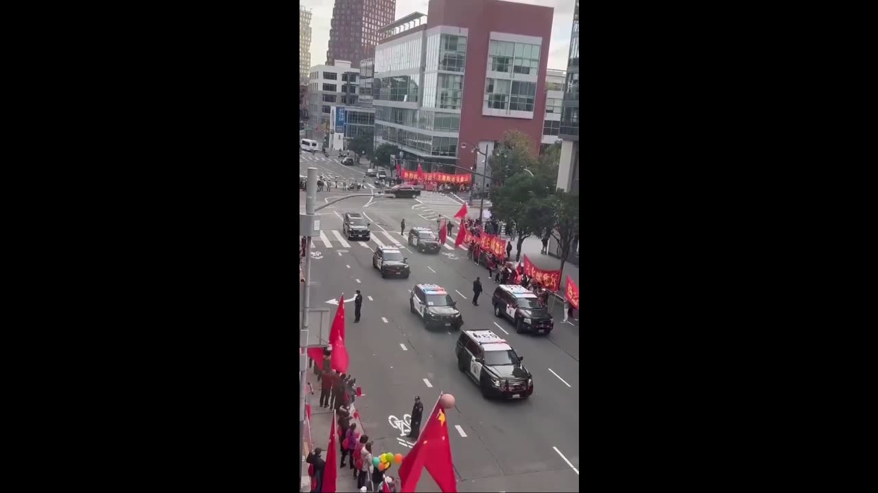 San Francisco today during Chinese President Xi Jinping’s arrival. NO AMERICAN FLAG