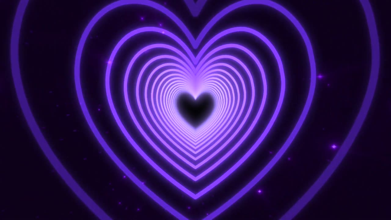 406. 💜Purple Heart Background Neon Heart Tunnel