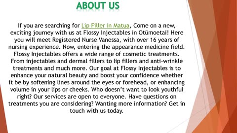 If you are searching for Lip Filler in Matua