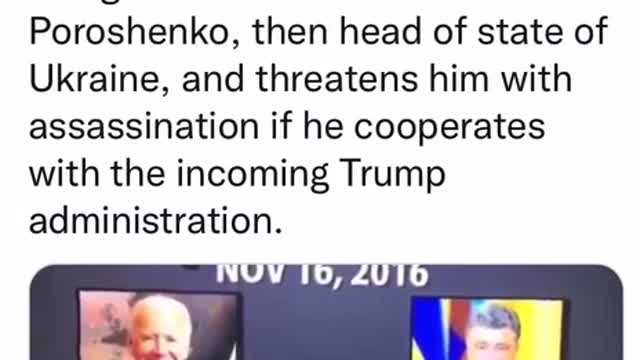 Biden tape- 2016 - Threatens Ukraine's Boroshenko with assassination?