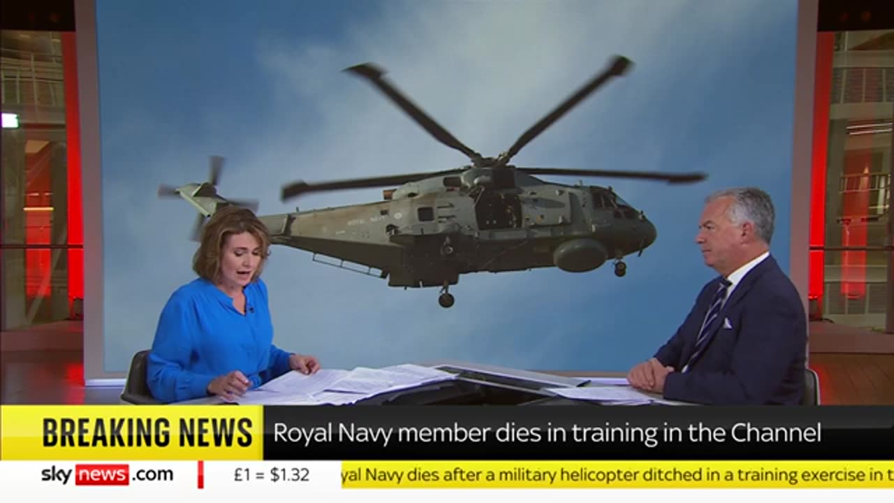 BREAKING_ Royal Navy service member dies after helicopter ditches in Channel