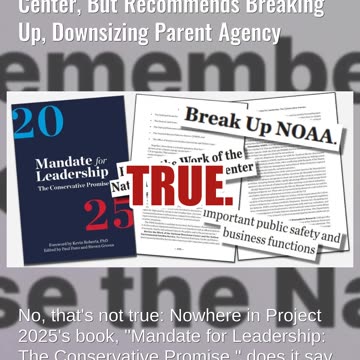 Fact Check: Project 2025 Does NOT Call for Closing National Hurricane Center -- Says Break Up NOAA