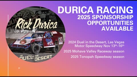 2025 Sponsorship Opportunities Durica racing Las Vegas, NV
